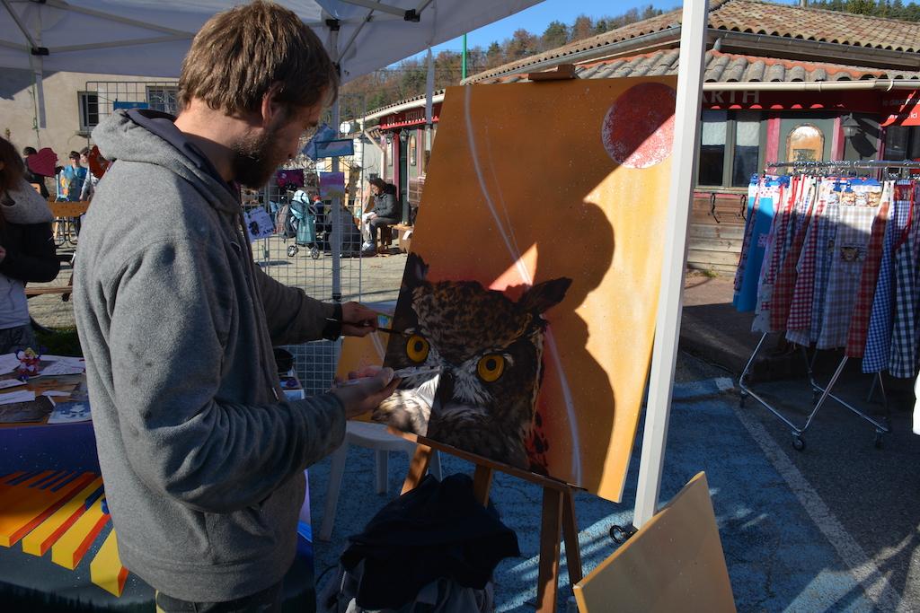 Mickaël Valet et son hibou