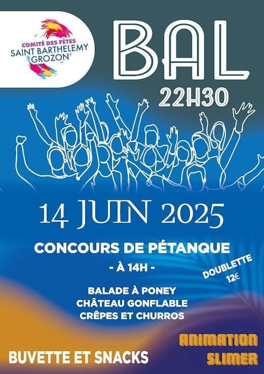 Affiche bleue fe te village 14 jun 25