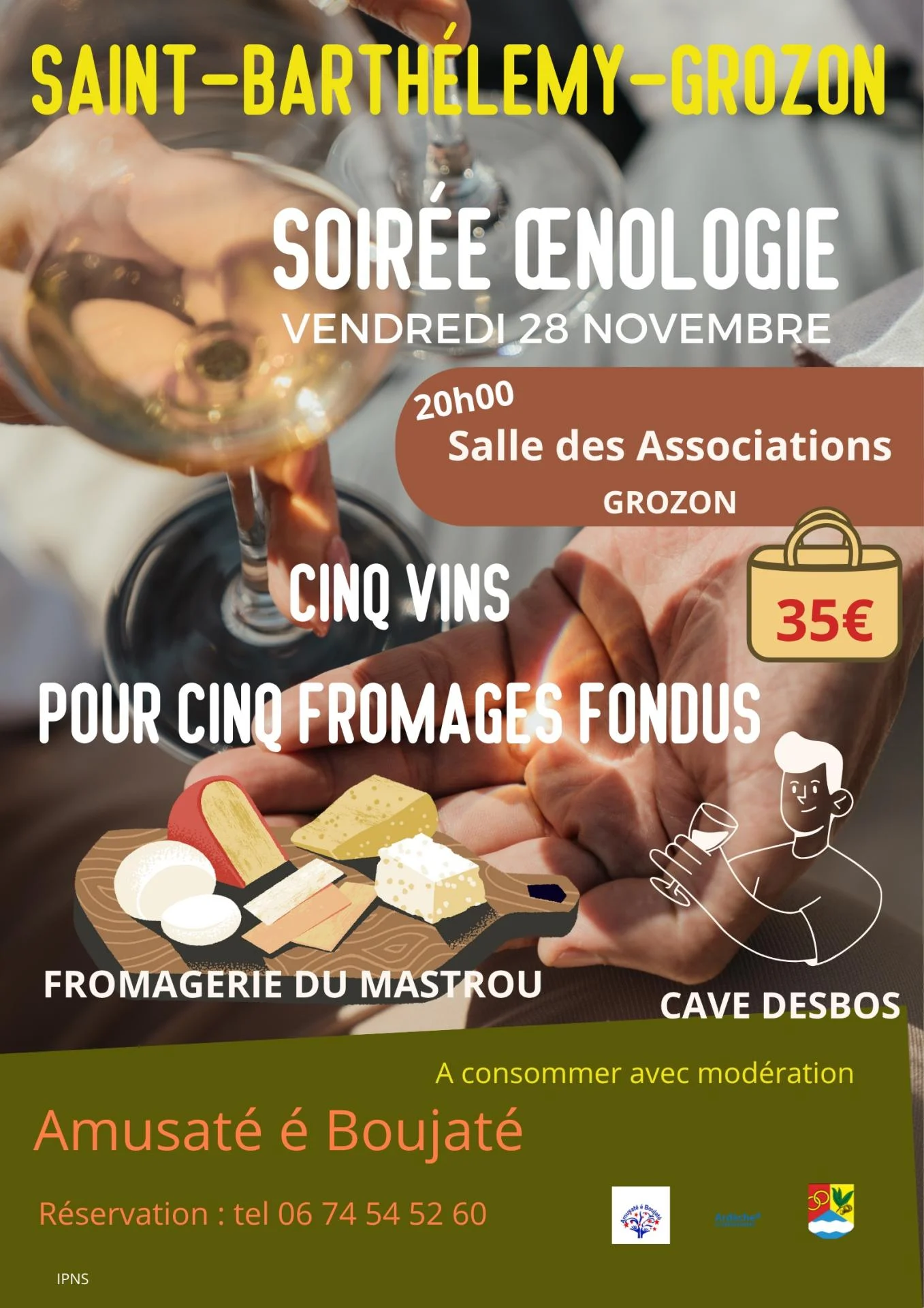 Affiche oenologie et fromages 28 nov 25