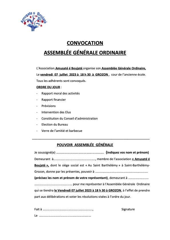 Ag amuste e boujate convocation 07 jul 23