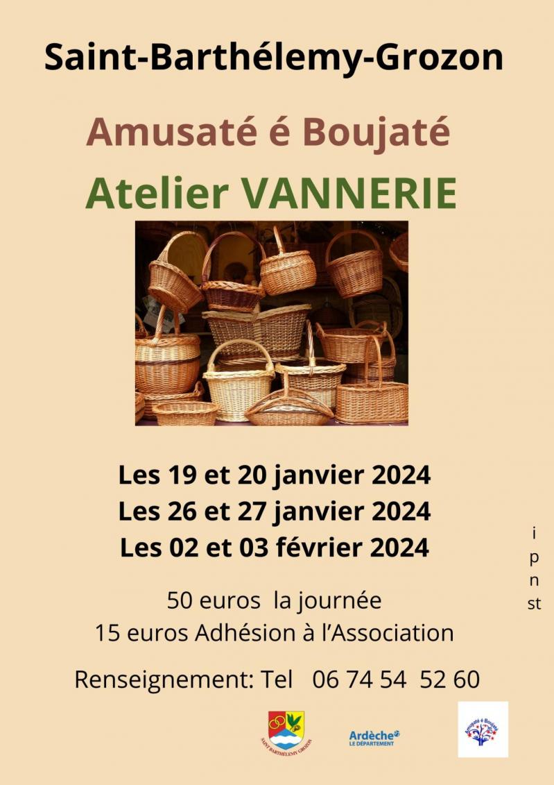 Amusate e boujate affiche atelier vannerie