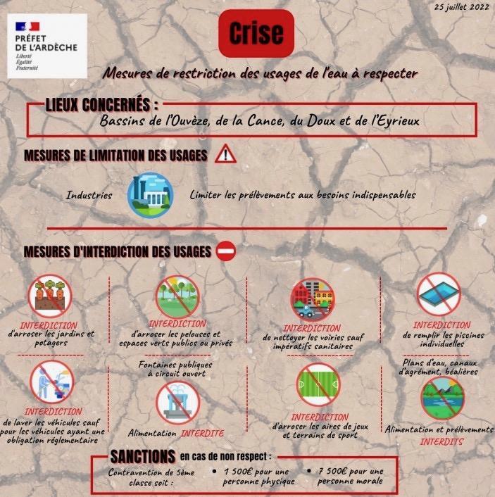 Arre te se cheresse crise restrictions usages 27 jul