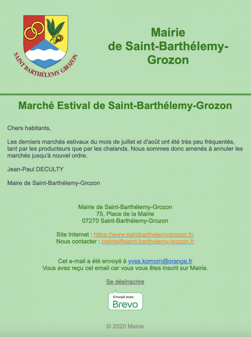 Sendinblue annulation marchés estivaux 21-AOU-23