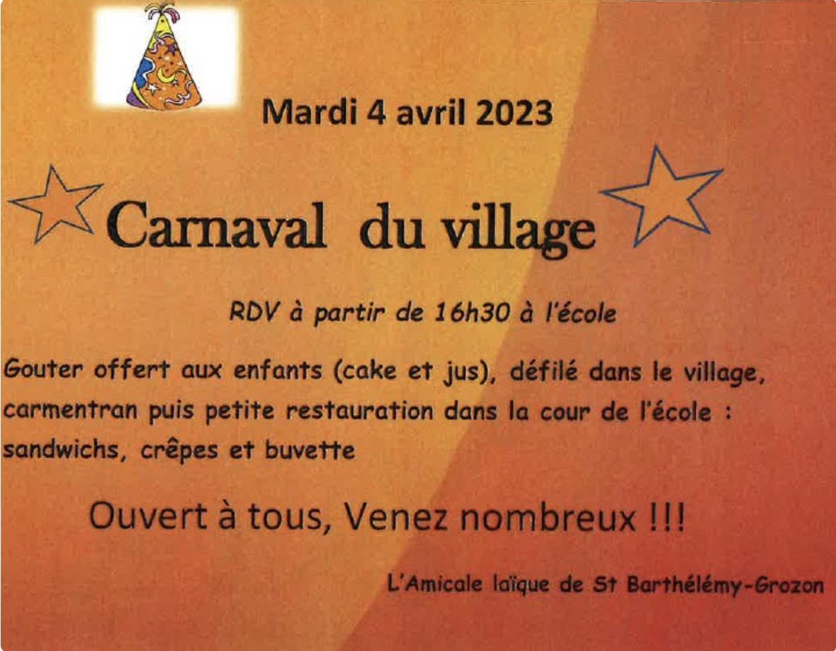 Carnaval du village affiche 04 avr 24