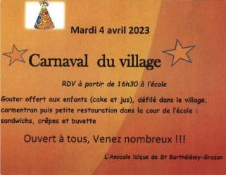 Carnaval du village affiche 04 avr 24