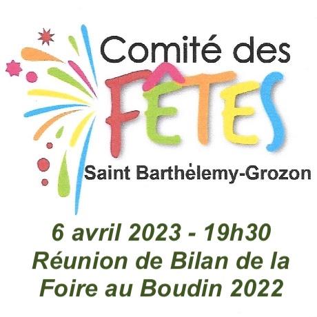 Comite des fe tes bilan foire au boudin 06 avr 23 carre e