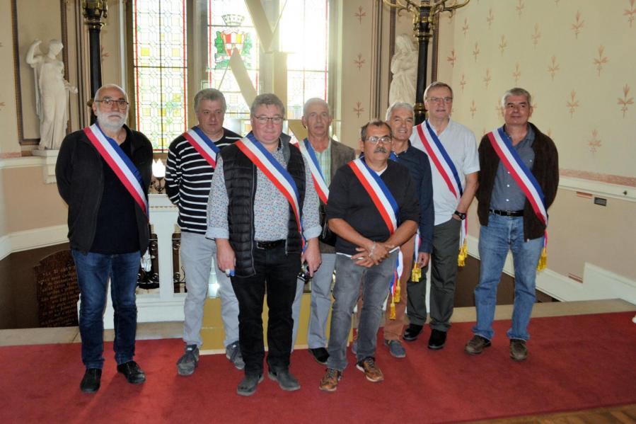 Les maires de la cc lamastre a la manifestation 07 oct 23