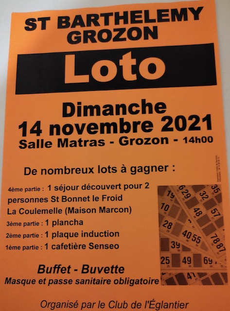 Loto du club l eglantier 14 nov 21