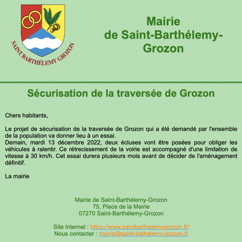 Traverse e de grozon mise en place d une e cluse